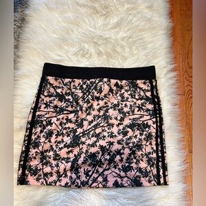 Pink & Black Print Mini Skirt